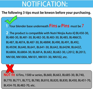 Replacement Extractor Blade For Nutri Ninja 7Fin Auto iQ BL480 BL482 BL640 BL642
