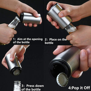 Automatic Beer Soda Bottle Opener Stainless Steel Magnetic Bottle Cap Opener