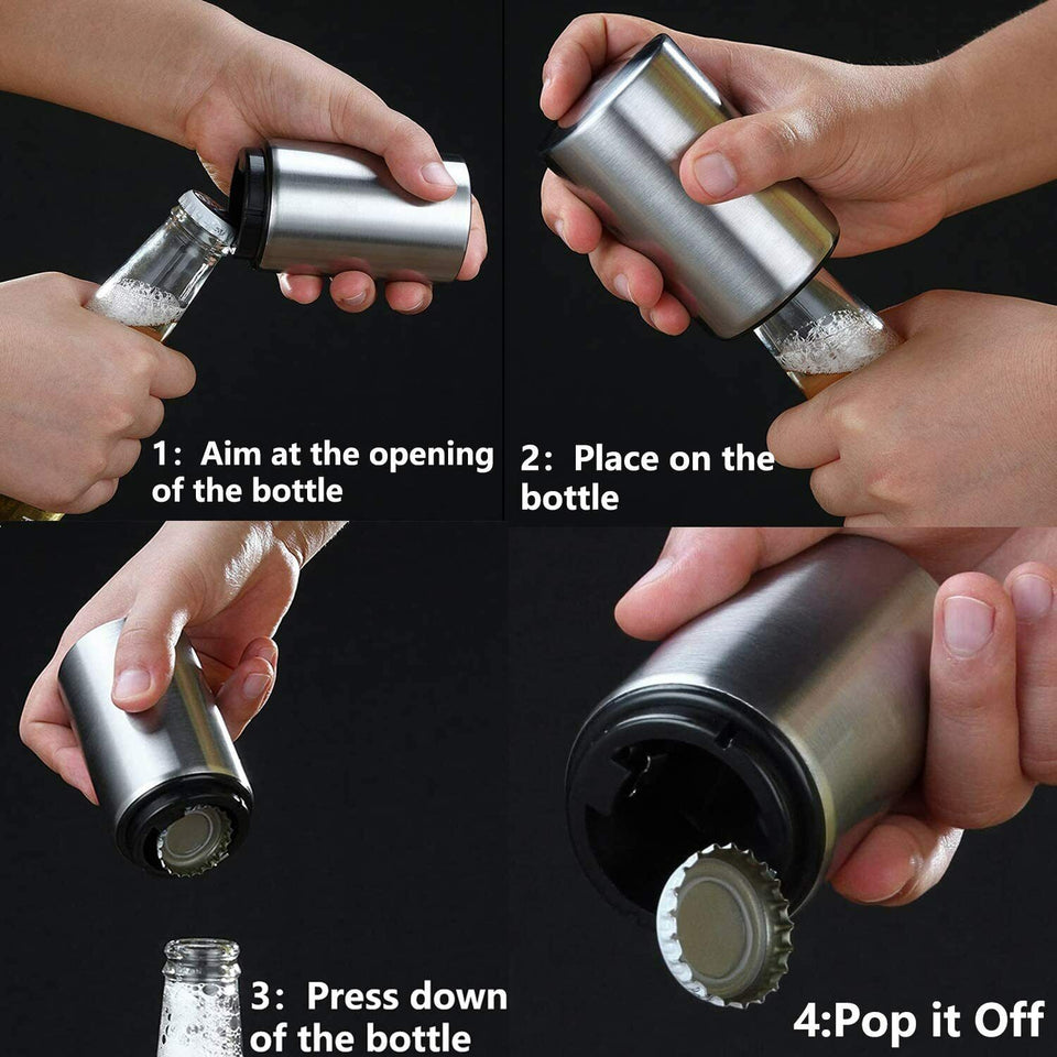 Automatic Beer Soda Bottle Opener Stainless Steel Magnetic Bottle Cap Opener