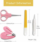 Baby Infant Nail Clipper Trimmer Scissor File Nasal Tweezer Grooming Kit Set