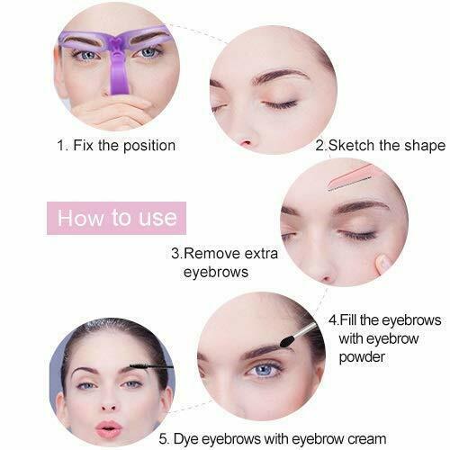 8 Styles Eyebrow Shaping Stencils Grooming Shaper Template Makeup Tool Kit US