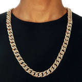 Hip Hop Men Quavo Gold Iced 15mm 16''-30'' Miami Cuban Choker Chain Necklace