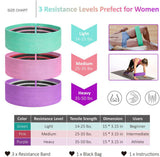 Set of 3 Resistance Hip Bands Exercise Circle for Booty & Glute Fitness Yoga