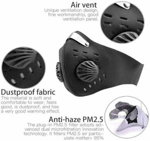 Face Protective Mask Reusable Washable Mask with PM2.5 Filters US SELLER