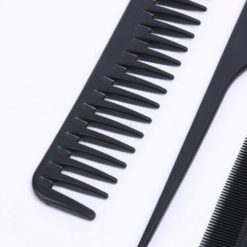 10Pcs Black Pro Salon Hair Styling Hairdressing Plastic Barbers Brush Combs Set