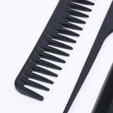 10Pcs Black Pro Salon Hair Styling Hairdressing Plastic Barbers Brush Combs Set