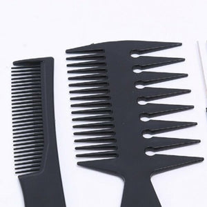 10Pcs Black Pro Salon Hair Styling Hairdressing Plastic Barbers Brush Combs Set