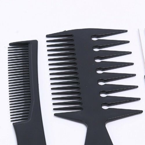10Pcs Black Pro Salon Hair Styling Hairdressing Plastic Barbers Brush Combs Set