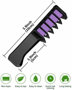 6 Color Hair Chalk Comb Temporary Dye Marker DIY Kids Party Cosplay Non-Toxic