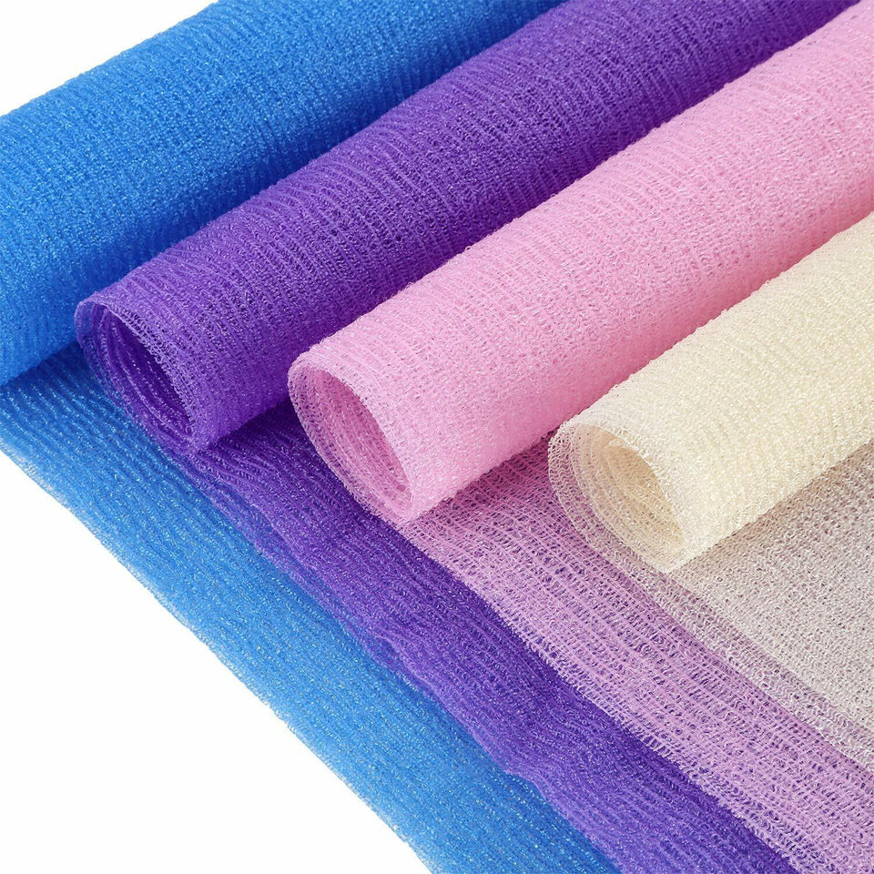 6 Exfoliating Wash Cloth Nylon Japanese Korean Bath Towel Body Back Skin Scrub