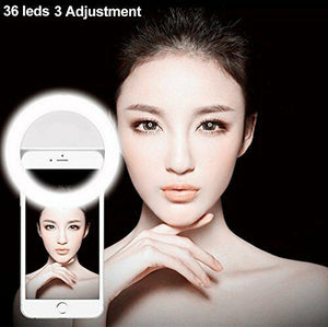Rechargeable Selfie Portable LED Ring Fill Light Camera for iPhone Android Phone
