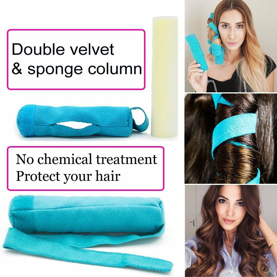 New Sleep Hair Styling Styler 6" Salon Roller Curler Kit Set For Long Curly Hair