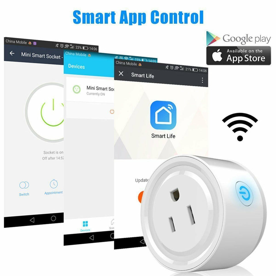 2PCS Smart WiFi Plug Outlet Swtich work with Echo Alexa Google Home APP Remote