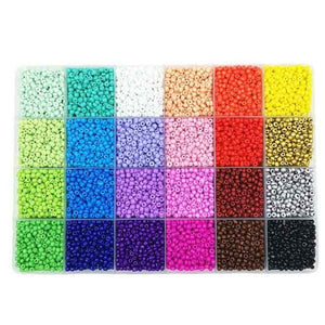 2mm Colored Small Glass Seed Beads for Bracelets Jewelry Making Crafts 21600 pcs