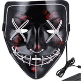 Halloween LED Glow Mask 3 Modes EL Wire Light Up The Purge Movie Costume Party
