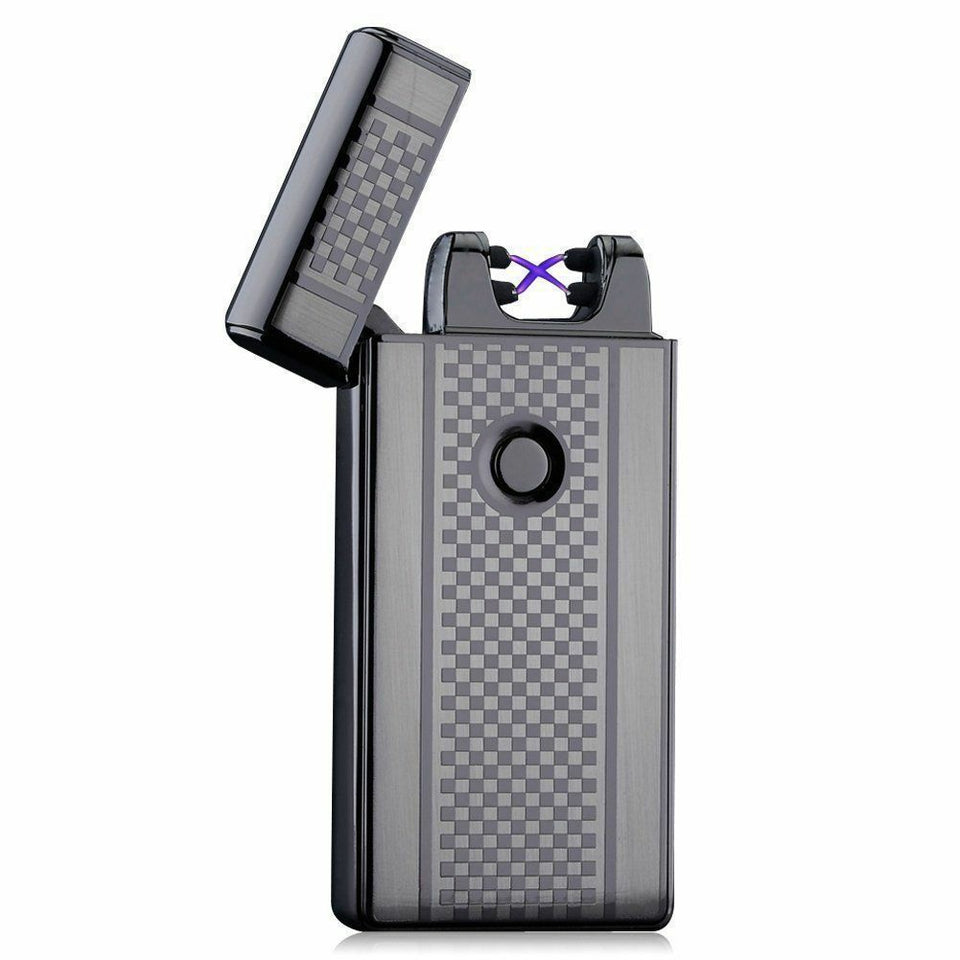 Dual Arc Electric USB Lighter Rechargeable Plasma Windproof Flameless Cigarette