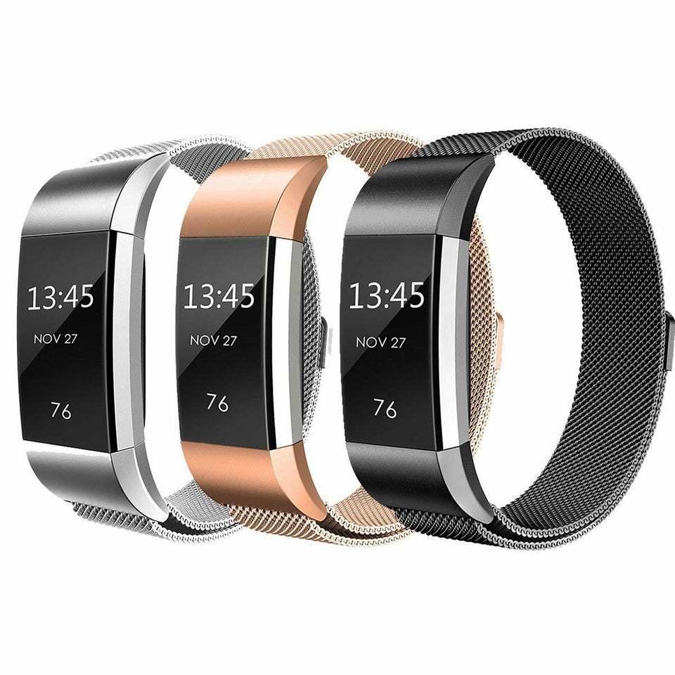 Stainless Steel Metal band Wrist Watch Strap Bracelet Clasp For Fitbit Charge 2