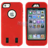 For iPhone 5 5G Combo Hard Hybrid Rubber Case Snap On Cover Silicone + Protector
