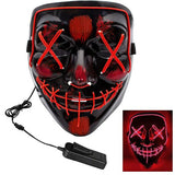 Halloween LED Glow Mask 3 Modes EL Wire Light Up The Purge Movie Costume Party