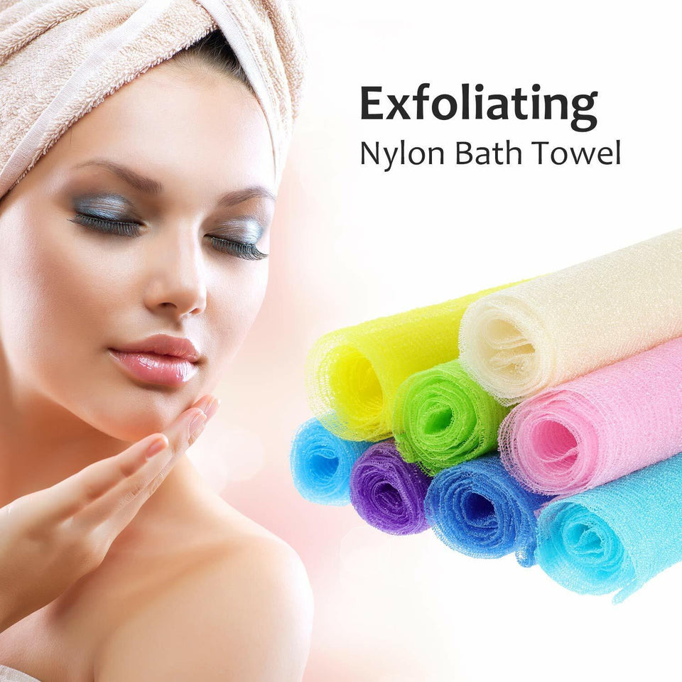 6 Exfoliating Wash Cloth Nylon Japanese Korean Bath Towel Body Back Skin Scrub