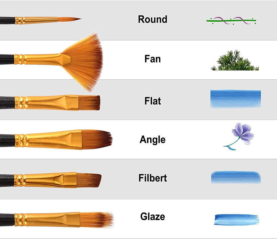 17 Pcs Professional Artist Nylon Paint Brushes Set for Oil Watercolor Art W Case