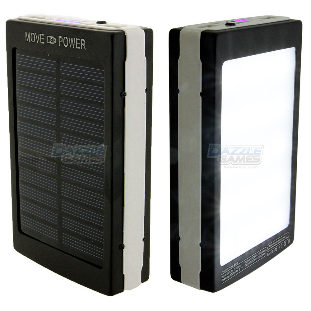 8000mAh Solar Battery Charger Power Bank with LED Outdoor Camping Light Lantern