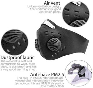 Face Protective Mask Reusable Washable Mask with PM2.5 Filters US SELLER