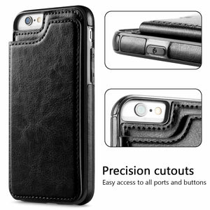 Leather Flip Wallet Card Holder Case Cover For Apple iPhone XS Max X 8 7 6S Plus