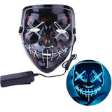 Halloween LED Glow Mask 3 Modes EL Wire Light Up The Purge Movie Costume Party