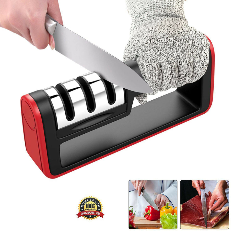 Knife Sharpener Professional Ceramic Tungsten Kitchen Sharpening System Tool