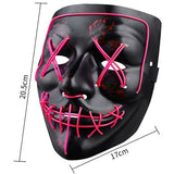 Halloween LED Glow Mask 3 Modes EL Wire Light Up The Purge Movie Costume Party