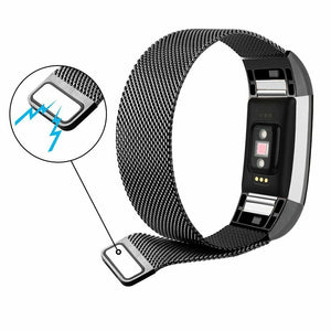 Stainless Steel Metal band Wrist Watch Strap Bracelet Clasp For Fitbit Charge 2