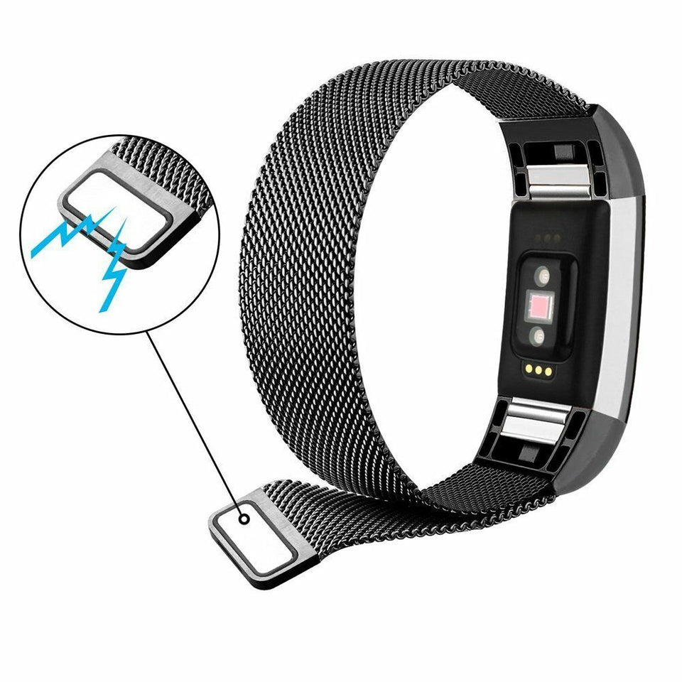 Stainless Steel Metal band Wrist Watch Strap Bracelet Clasp For Fitbit Charge 2