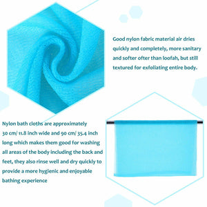 6 Exfoliating Wash Cloth Nylon Japanese Korean Bath Towel Body Back Skin Scrub