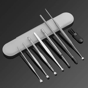 8pcs Ear Pick Cleaning Set Health Care Tool Ear Wax Remover Cleaner Curette Kit