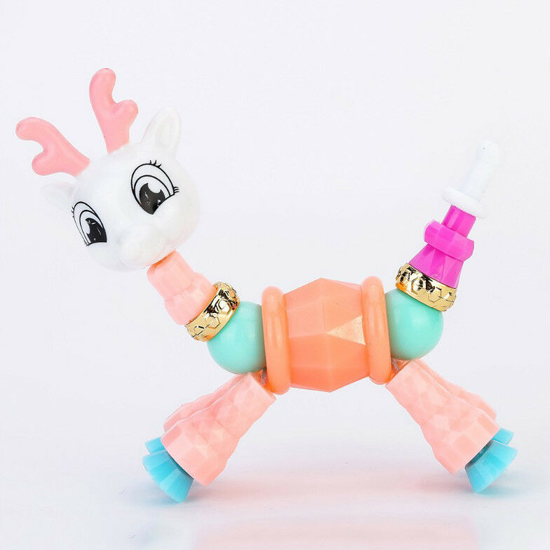 8 Packs Cute DIY Animal Elasticity Twisty Magic Trick Kids Toys Mascot Bracelets
