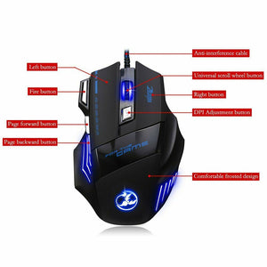 LED Optical 3200 DPI 7 Button USB Wired Gaming Game Mouse Mice for Laptop PC Mac