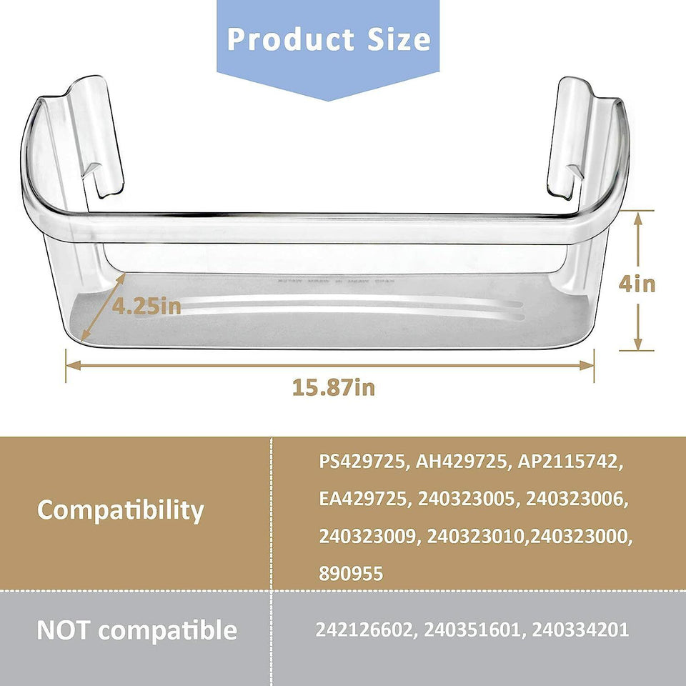 240323002 Door Bin Shelf Bucket Clear Compatible with Frigidaire Refrigerator