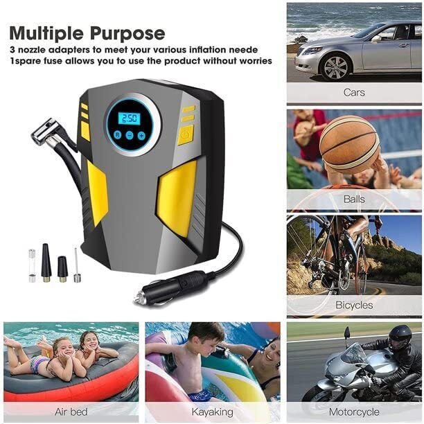 Tire Inflator Car Air Pump Compressor Electric Portable Auto 12V Volt 150 PSI