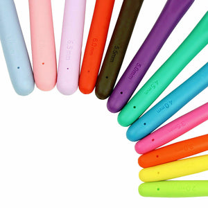 Soft Handle 12 PCS Set Crochet Hooks Needles Knit Yarn Weave Craft Aluminum