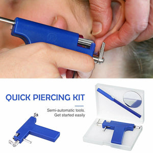 Professional Ear Piercing Gun Body Nose Navel Tool Kit Set Jewelry with 72 Studs