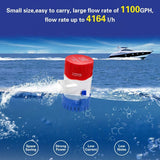 1100GPH 12V Electric Marine Submersible Bilge Sump Water Pump for Boat 3/4" Hose