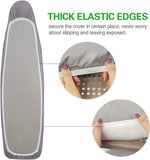 Ironing Board Cover 15 x 54 Scorch and Stain Resistant Thick Padding 4 Fasteners