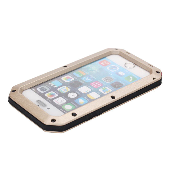 Waterproof Shockproof Aluminum Metal Glass Case Cover for iPhone 6 & 6 Plus