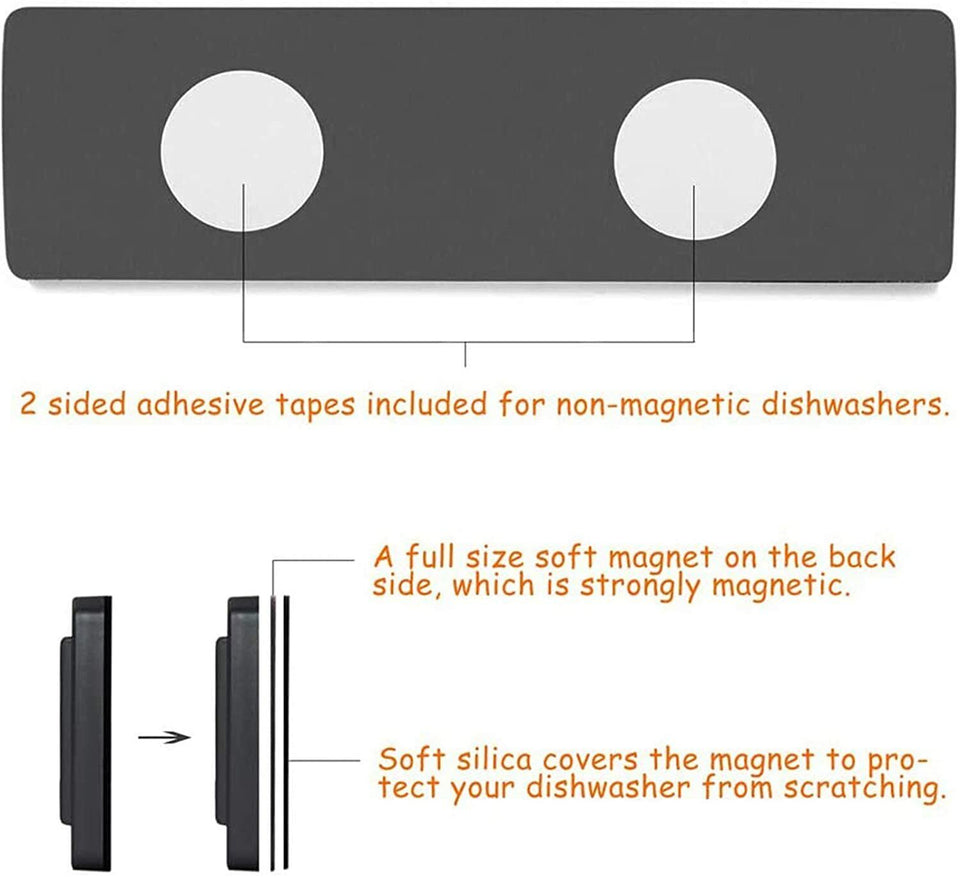 Clean Dirty Dishwasher Magnet Non-Scratch Magnetic Black Signage Indicator Sign