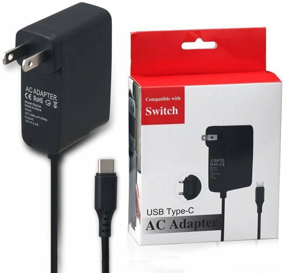 Home Wall Travel Charger Plug Cord AC Adapter Power Supply for Nintendo Switch