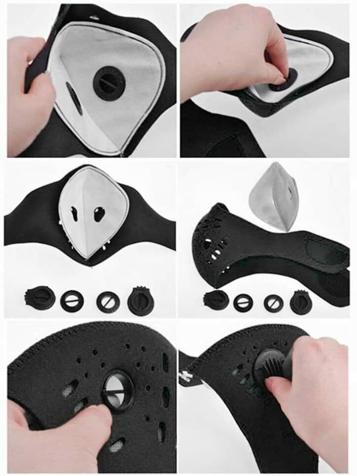 Face Protective Mask Reusable Washable Mask with PM2.5 Filters US SELLER