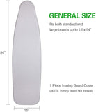 Ironing Board Cover 15 x 54 Scorch and Stain Resistant Thick Padding 4 Fasteners