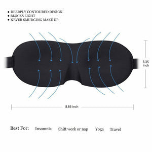 Travel 3D Eye Mask Sleep Soft Padded Shade Cover Rest Relax Sleeping Blindfold