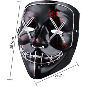 Halloween LED Glow Mask 3 Modes EL Wire Light Up The Purge Movie Costume Party